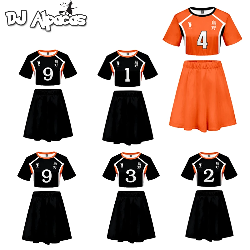 

Haikyuu Shirt skirt Set Shoyo Hinata Cosplay Costume Women Sportswear Shirt Jerseys Volleyball Juvenile Anime Character