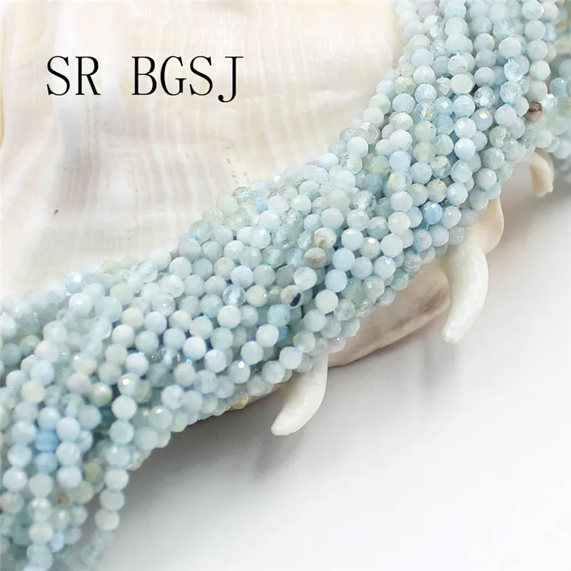 Бесплатная доставка 3 мм граненые синие смешанные аквамарины Аква драгоценные