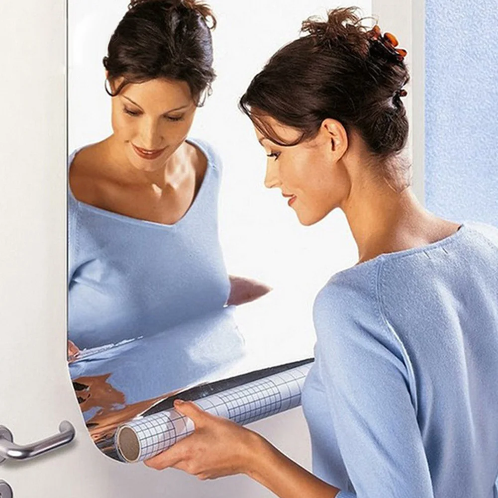 Зеркало зеркальные наклейки на стену Фольга прямоугольник самоклеющиеся Ванная