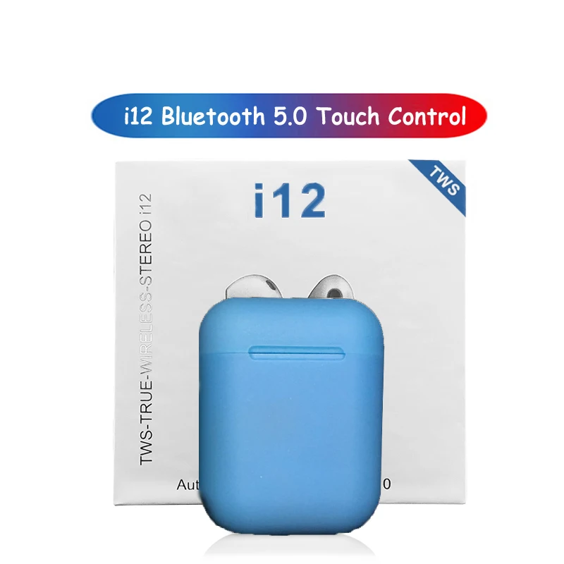 Красивые беспроводные наушники i12 tws Bluetooth 5,0, наушники с сенсорным управлением, стерео наушники с микрофоном, зарядная коробка для Iphone телефона