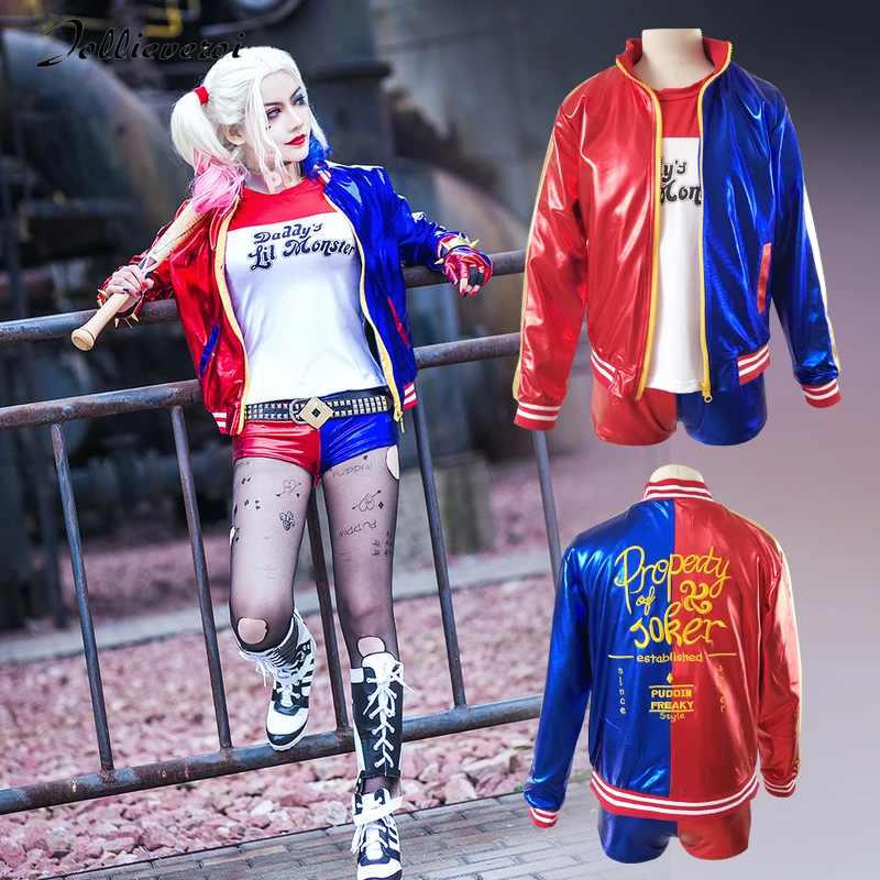Женский костюм Harley Quinn самоубийцы из аниме на карнавал Хэллоуин косплей |