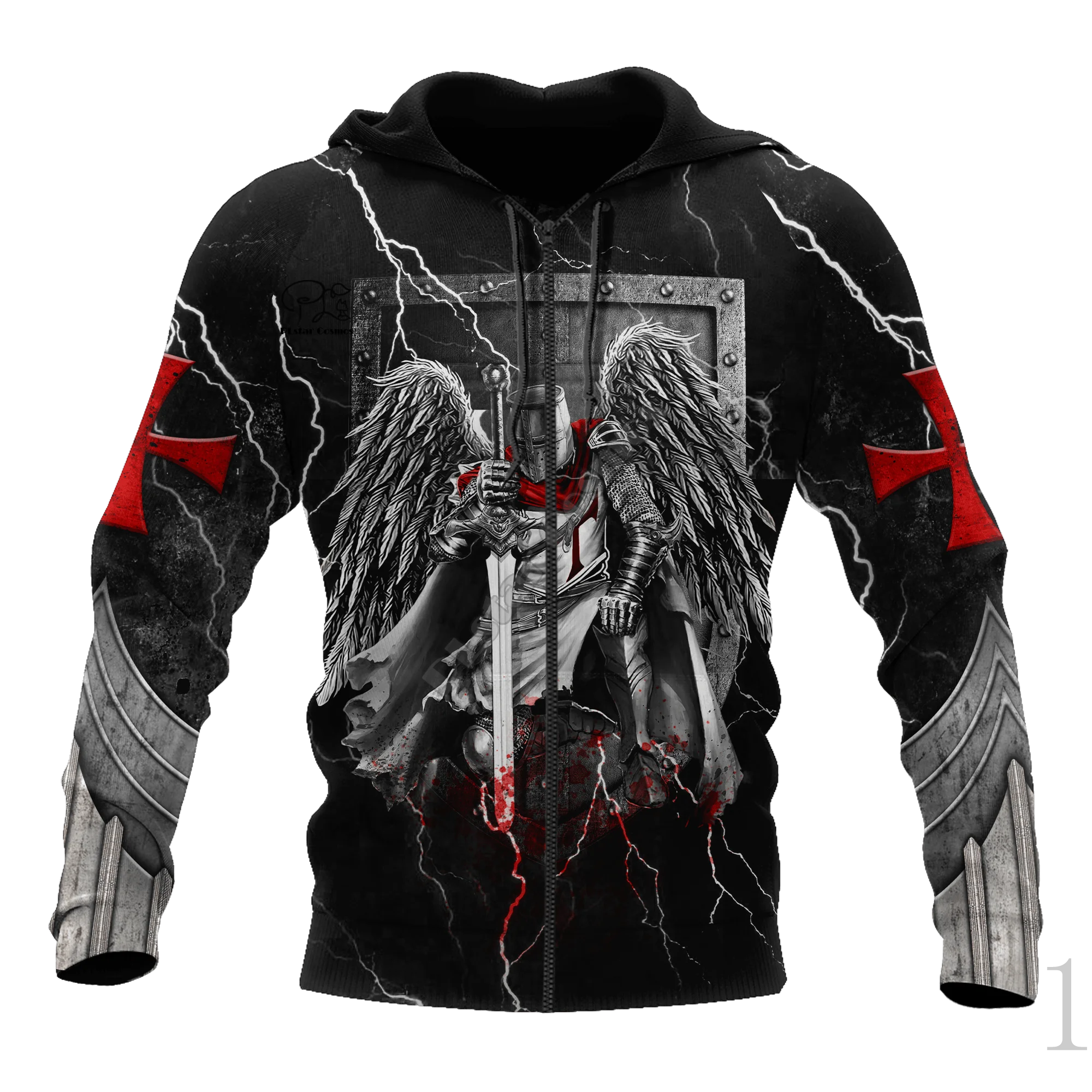 

PLstar Cosmos 3DPrint Cross Knights Templar Jesus Armor Unisex Men/Women Harajuku Streetwear Funny Hoodies/Sweatshirt/Zip Style9