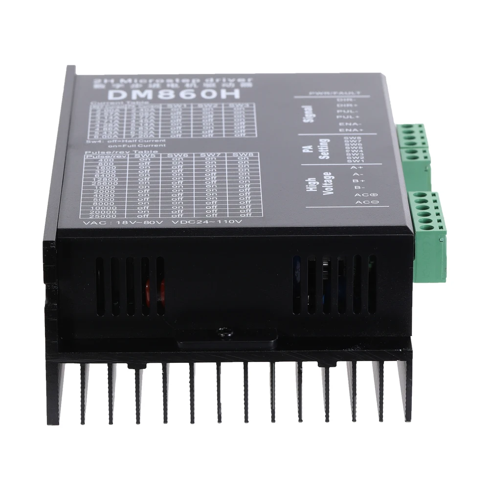 DM860H Драйвер шагового двигателя 2 Фаза цифровой Microstep бесщеточный вентилятор