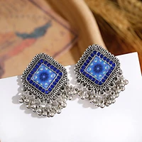 ethnic pendientes ladies earrings 2021 flower boho indian orecchini jewelry retro tassel indian jhumka earrings