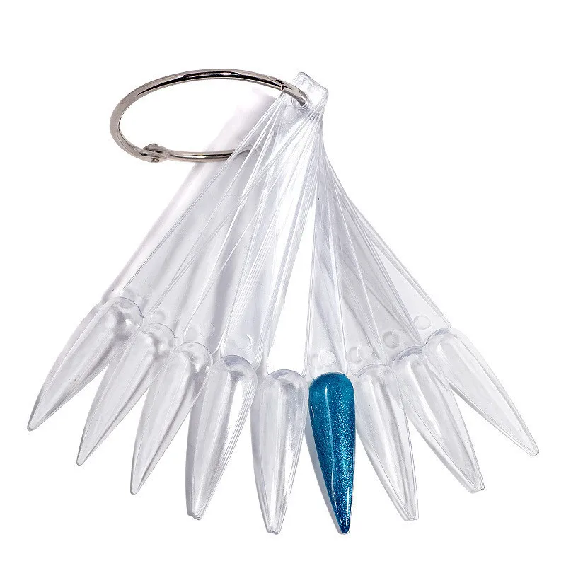

Fan Nail Art Tips Display Nature Clear Black Natural False Nails Gel Polish Practice Tools Card Manicure Useful