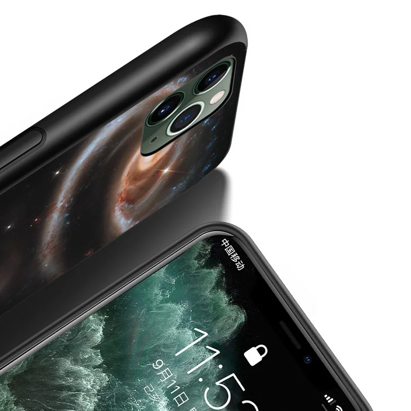 

Universe Space For iPhone 12 11 XS Pro Max Mini XR X 8 7 6 6S Plus 5 SE 2020 Black Cover Phone Case