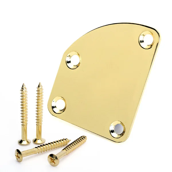 

Asymmetric Electric Guitar NECK BACK PLATE Joint Plate & Mounting Screws Gold