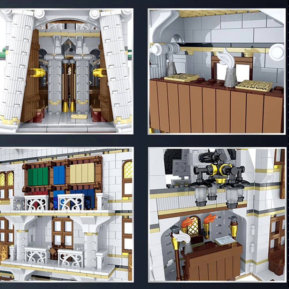 

Creator Expert MOC Gringotts Diagon Alley Bank 032101 Street View Modular Model Building Blocks Toys Children Gifts