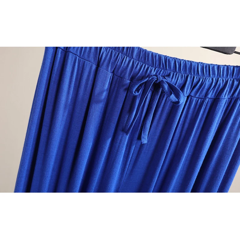 Летние Модальные широкие брюки для женщин модные повседневные размера плюс XL