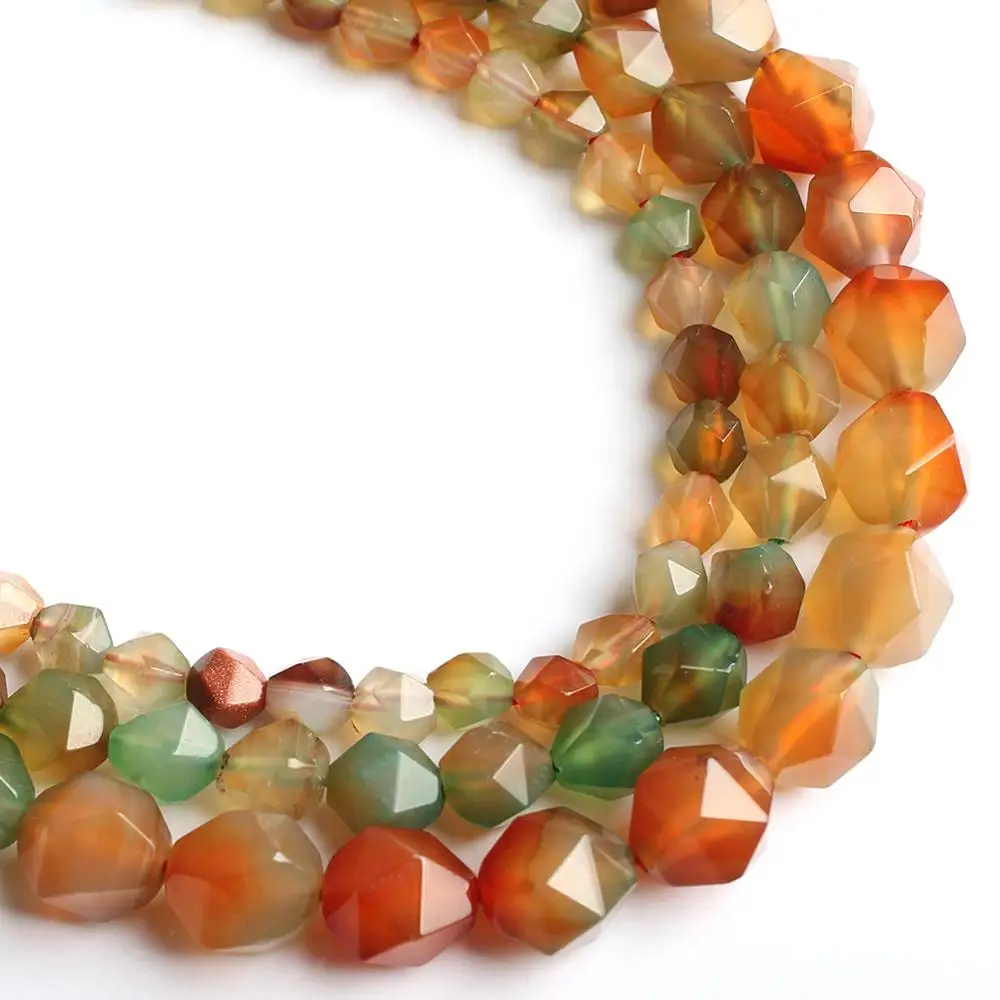 

Natural Faceted Multicolor Peacock Agates Loose Spacer Beads For Jewelry Making 15''Inch 6/8/10mm DIY Bracelets Necklace