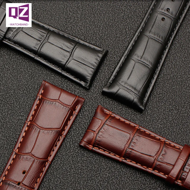 COW LEATHER Watch Strap 22mm 23mm 24mm 26mm 28mm watchband mens Genuine leather bracelet general watch band alligator grain