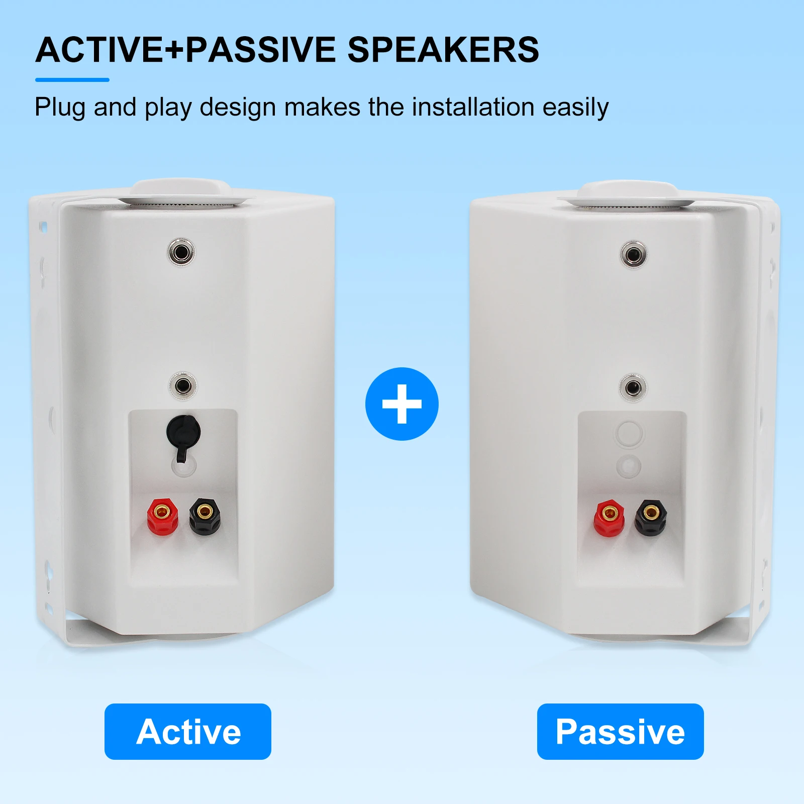 $126.48 Herdio 4'' Full Range Outdoor Bluetooth Speakers Waterproof Patio Deck Wall Mount Speakers For Garden Patio Home Swimming pool