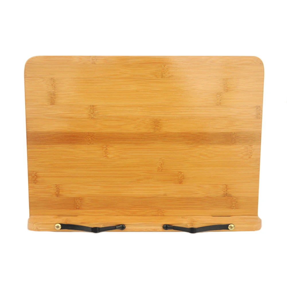 

Elegant Kitchen Tablet Book Holder Reading Rest Backing Foldable Natural Bamboo Cook Pages Fixed Home Cookbook Stand Study Room