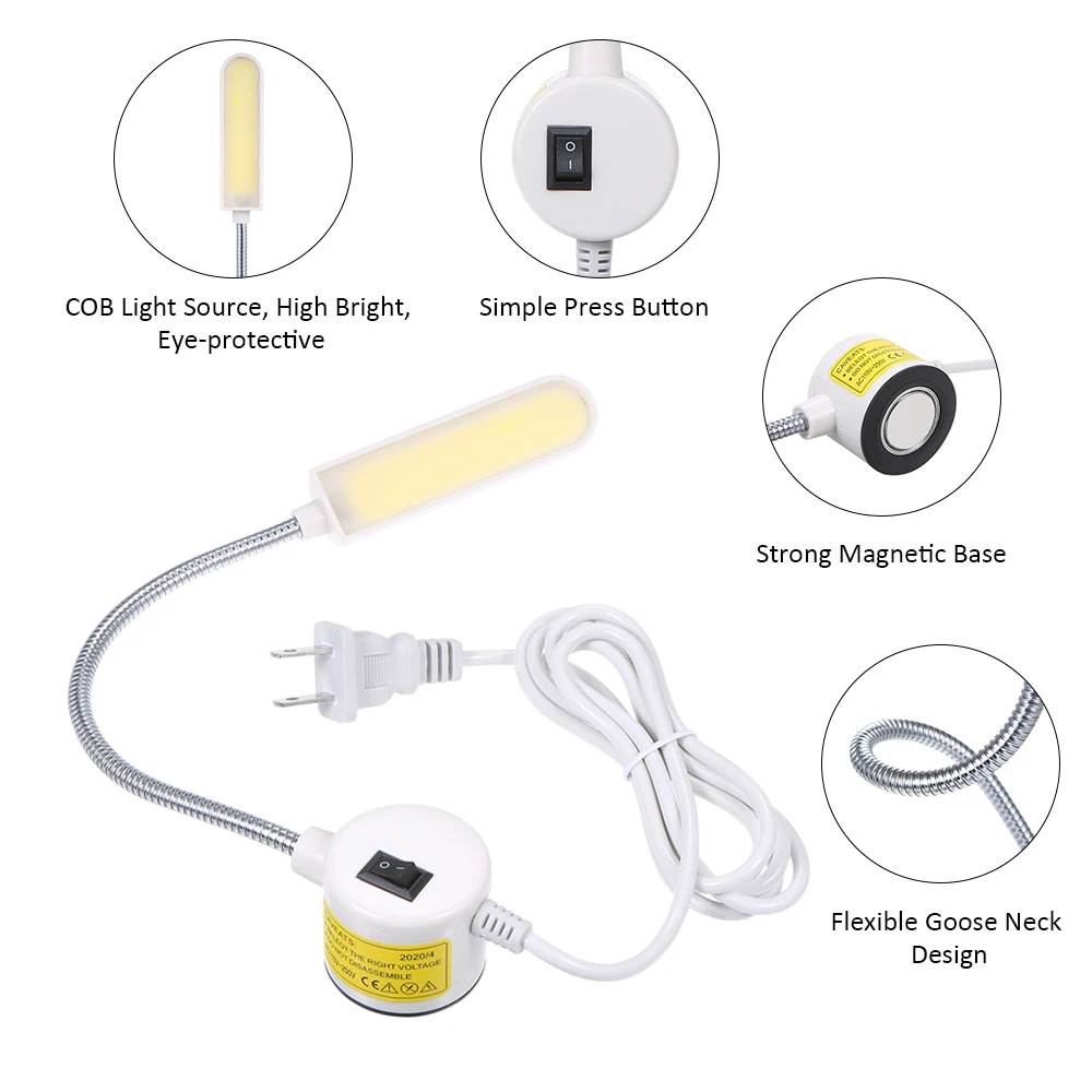 Осветительная лампа для швейной машины AC110 250V 6W COB с фиксированным основанием