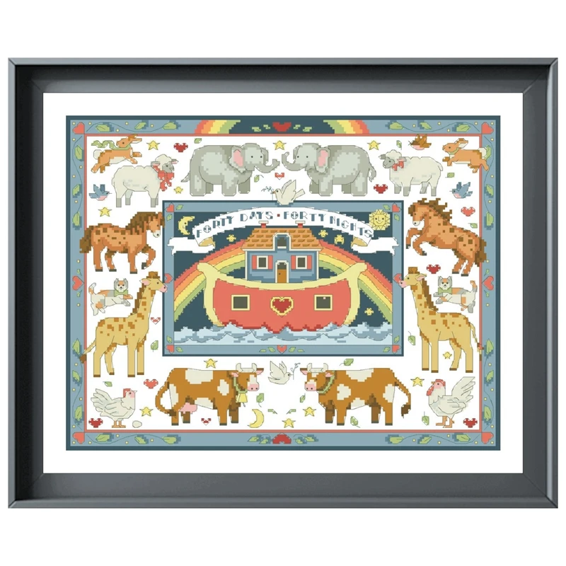 

Набор для вышивки крестом dreamflowncountry ark, картина с животными, 18 карат, 14 карат, 11 карат, без рисунка, на холсте, рукоделие «сделай сам»