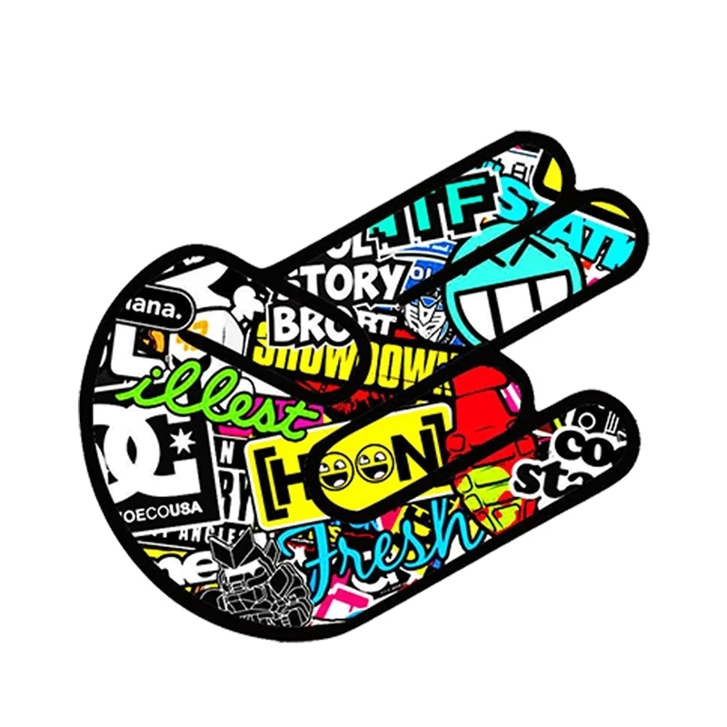 

W-0405 Creative Color Palm Rock Modeling Personality Car Stickers PVC Fashion Auto Window Bumper Quality Waterproof Decals Decor
