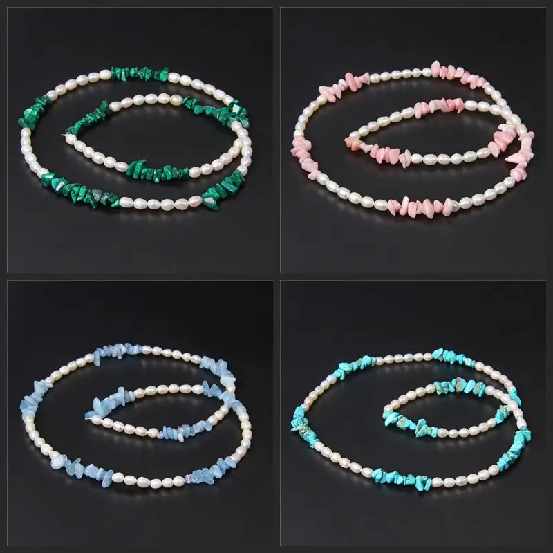 Измельченный гравий кристалл камень ожерелья Овальный натуральный жемчуг бисер