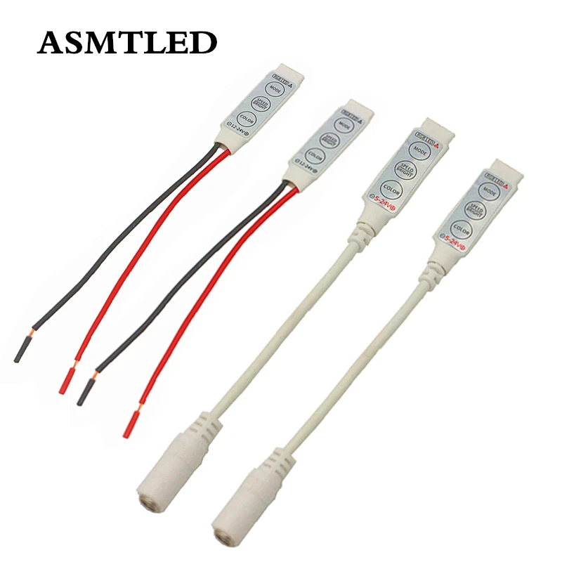 Мини 3Key RGB светодиодный контроллер DC 5 в 12 В 24 режим/скорость/яркий/цветной