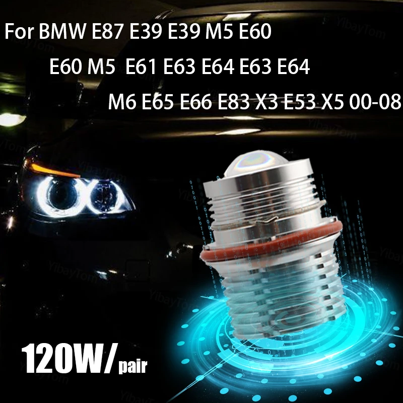 2 шт. яркий свет сигнальная лампа 6000K 120W светодиодный Ангельские глазки