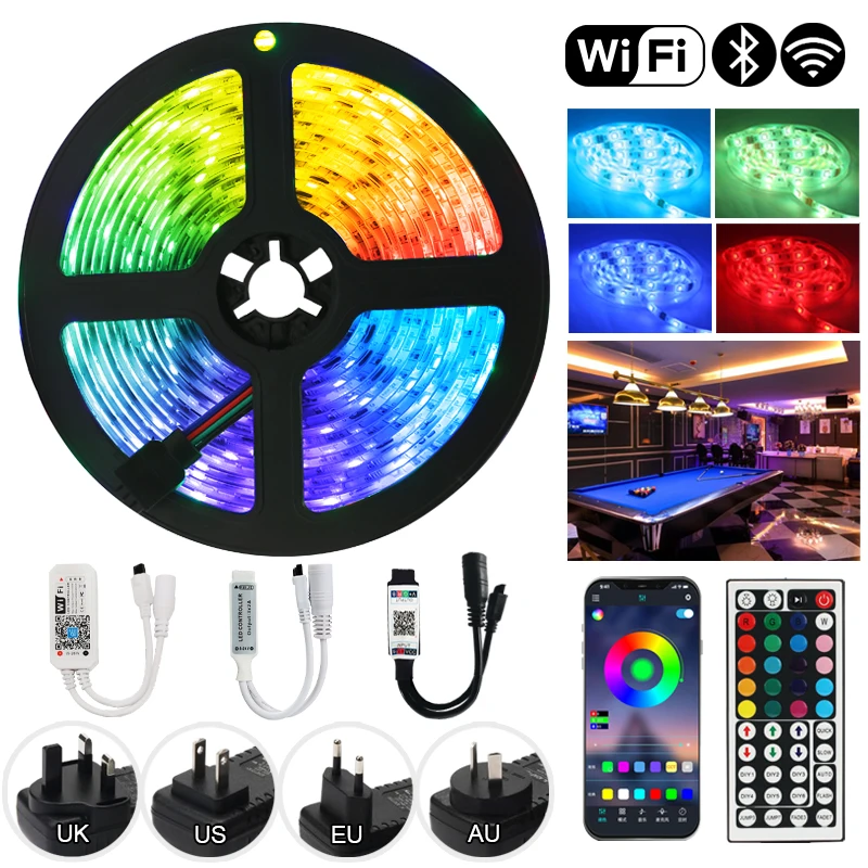 

LED Strip Lights Bluetooth WiFi Luces 5M10M15M DC12V Remote Control Lighting Neo LED RGB5050 SMD Flexible Waterproof Tape Diode