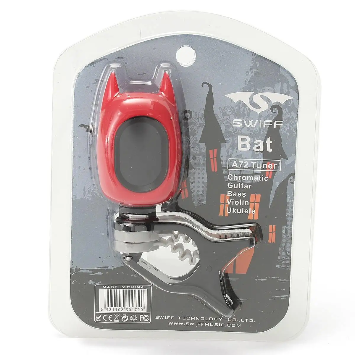 

SWIFF Cartoon LCD Display Bass Violin Ukulele Tuner Rotatable Clip-on Digital Guitar Tuner Musical Instruments for Guitar