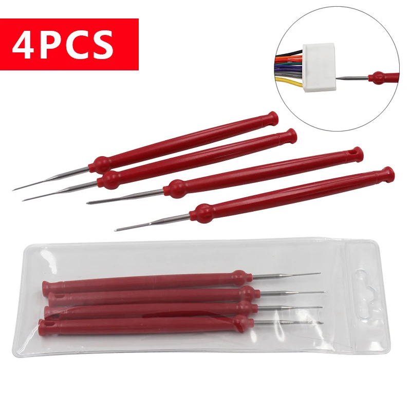 

4pcs Car Accessories Extractor Motorist Kit Stylus Auto Terminal Ejector Kit Wires Puller Pinout Connector Pin Removal Tool Set