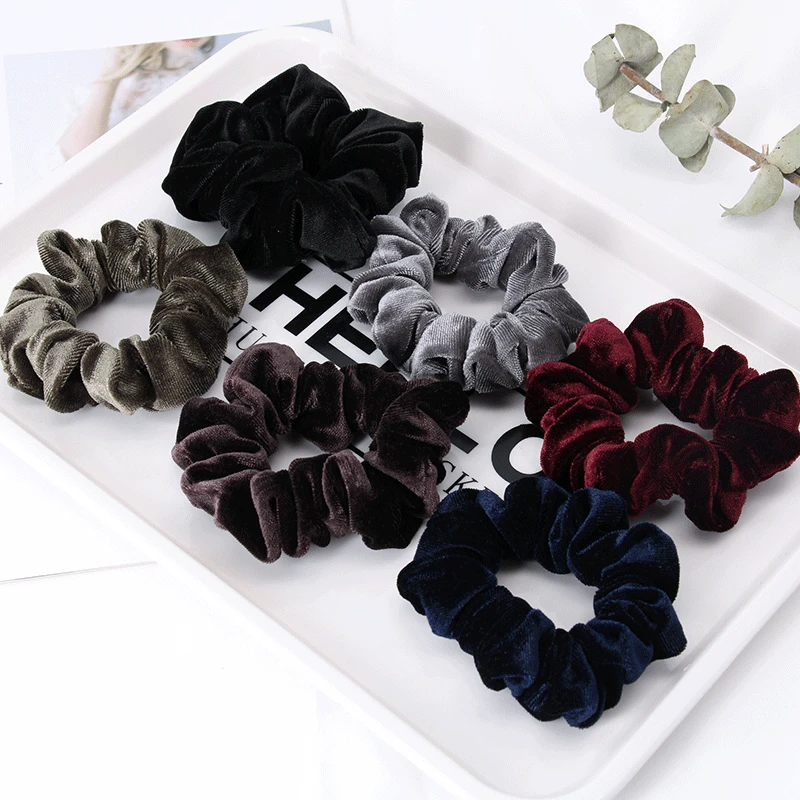 

Korea Girl Velour Elastics Seamless Solid Color Simple Hairband Broken Flower Hair Ropes,Scrunchies Hair Accessories Hair Ties