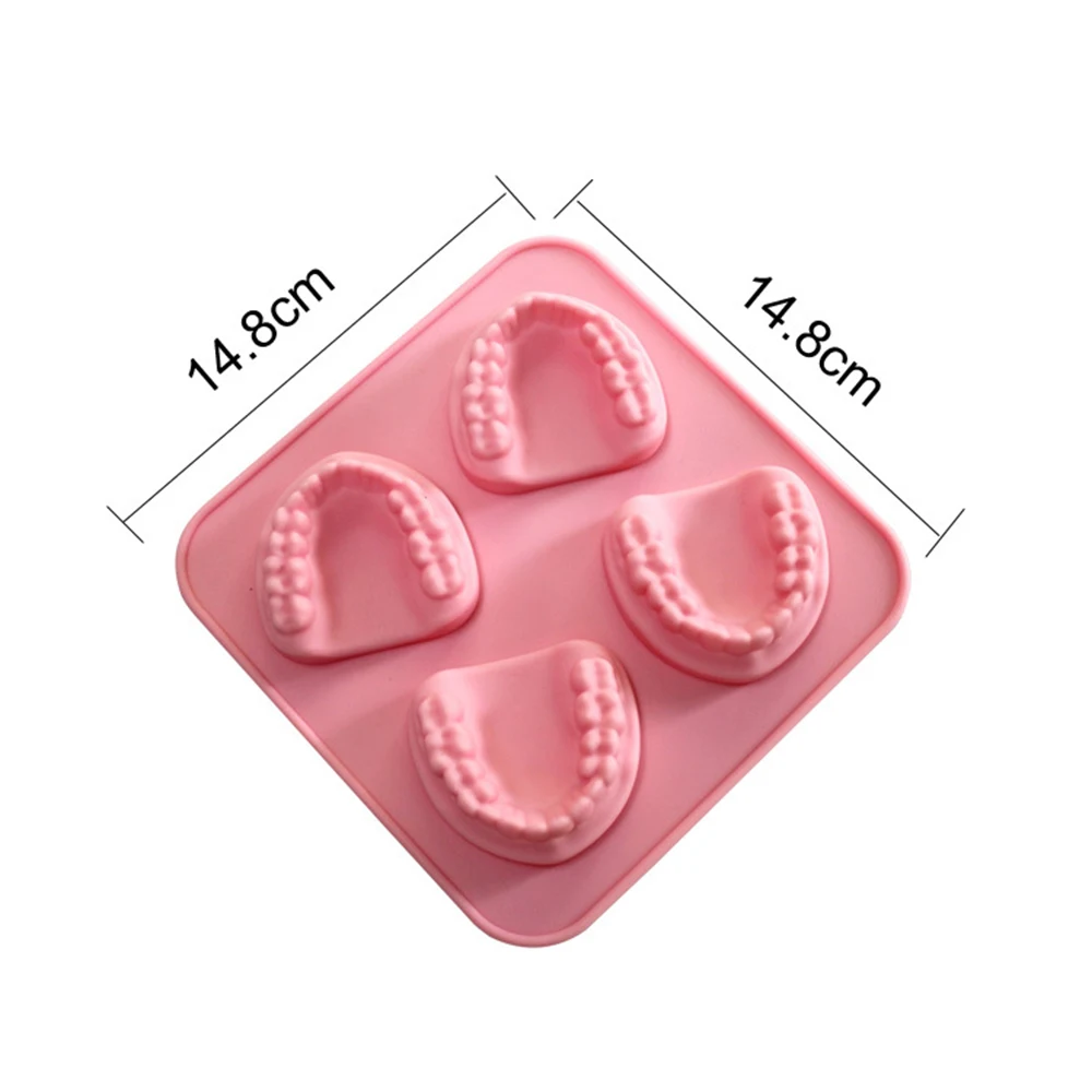

DIY Tooth Shaped Ice Tray Ice Cube Maker Silicone Mold Food Grade For Fondant Cakes Wine Glass Decoration Bar Party Accessory