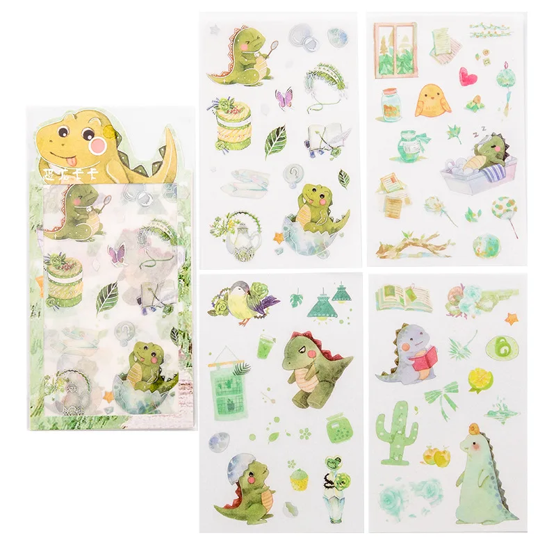 4 шт./упак. и динозавром из мультфильма пуля журнал наклейки бумаги васи