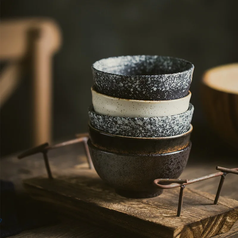 Cuenco de cerámica gruesa japonesa, taza de té verde esmaltada, juego de té de kung-fu, maestro, decoración creativa Vintage para el hogar