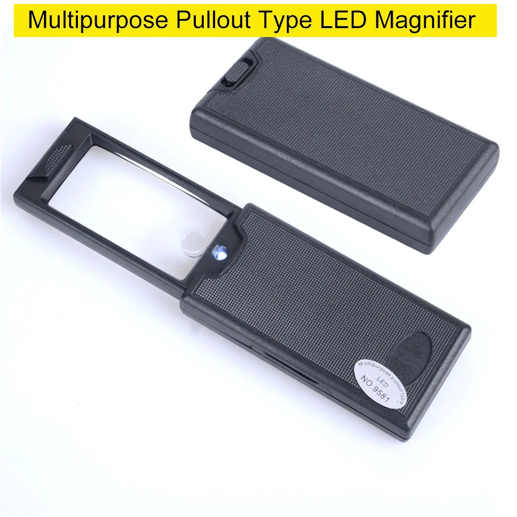 

HSEAYM 2.5X-45X LED Light Magnifier Pull Out Reading Loupe Antique Identification Multipurpose Jewelry Magnifying Glass