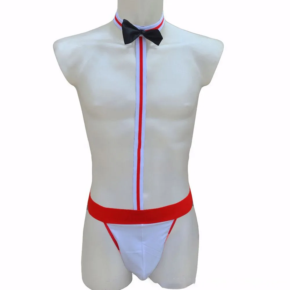 

Sexy Mens Underwear Jumpsuit Thong Nightclub Same Style Bow Tie Underwear Erotic Underwear Erotic Temptation Low Waist G String