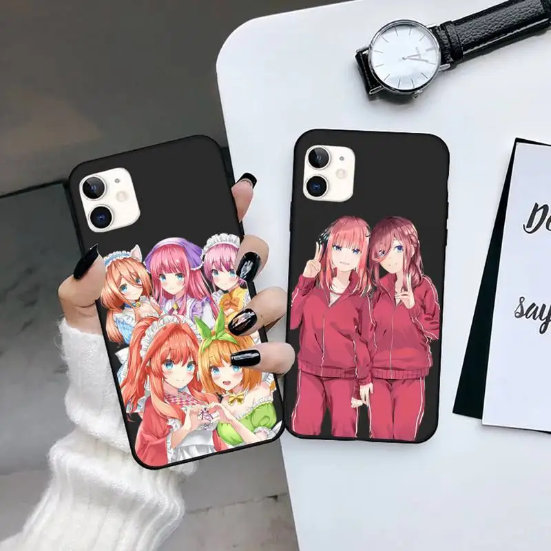 

Nakano Nino Anime Cartoon Phone Case Black Color For iPhone 13 12 11 Mini Pro Max X XR XS 7 8 6 6s Plus SE Shell Cover Coque