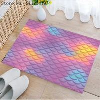 mermaid scales ocean rainbow non slip door mat bathroom rugs living room kitchen door mat home decors rugs bathroom mat