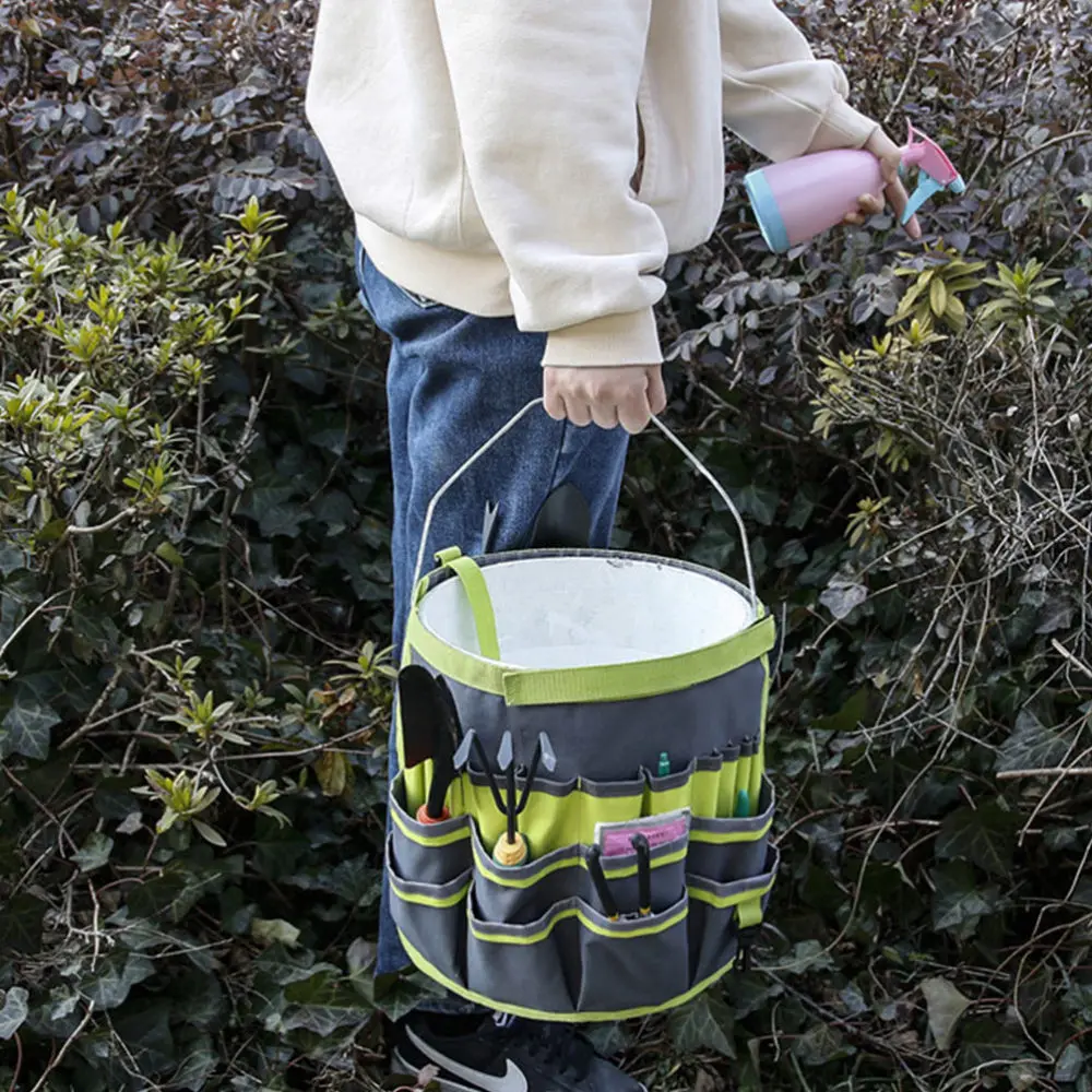 

Oxford Cloth Bucket Pouch Toolkit Hardwares Organizer for Garden Tools
