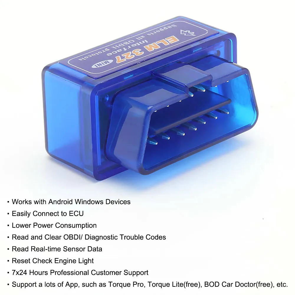 Bluetooth OBD2 V1.5/V2.1 Мини Elm327 obd2 сканер OBD Автомобильный диагностический инструмент