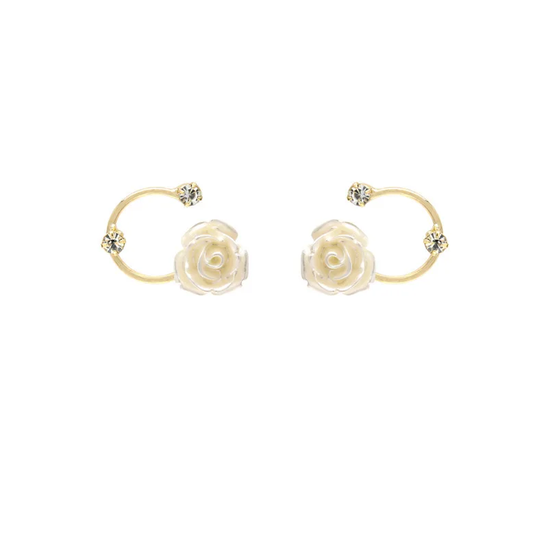 

Vintage French Light Luxury Flower S925 Silver Needle Diamond Stud Earrings