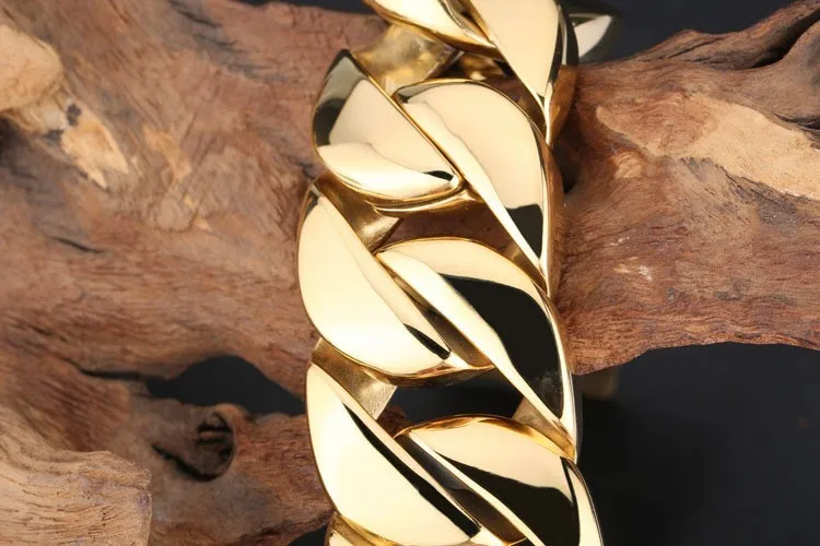 31 мм 316L нержавеющая сталь панцирного плетения кубинский Браслет Огромный