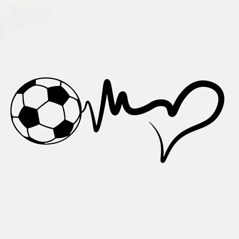 16 см Мода Спорт футбольный мяч сердцебиение виниловые наклейки для автомобилей и