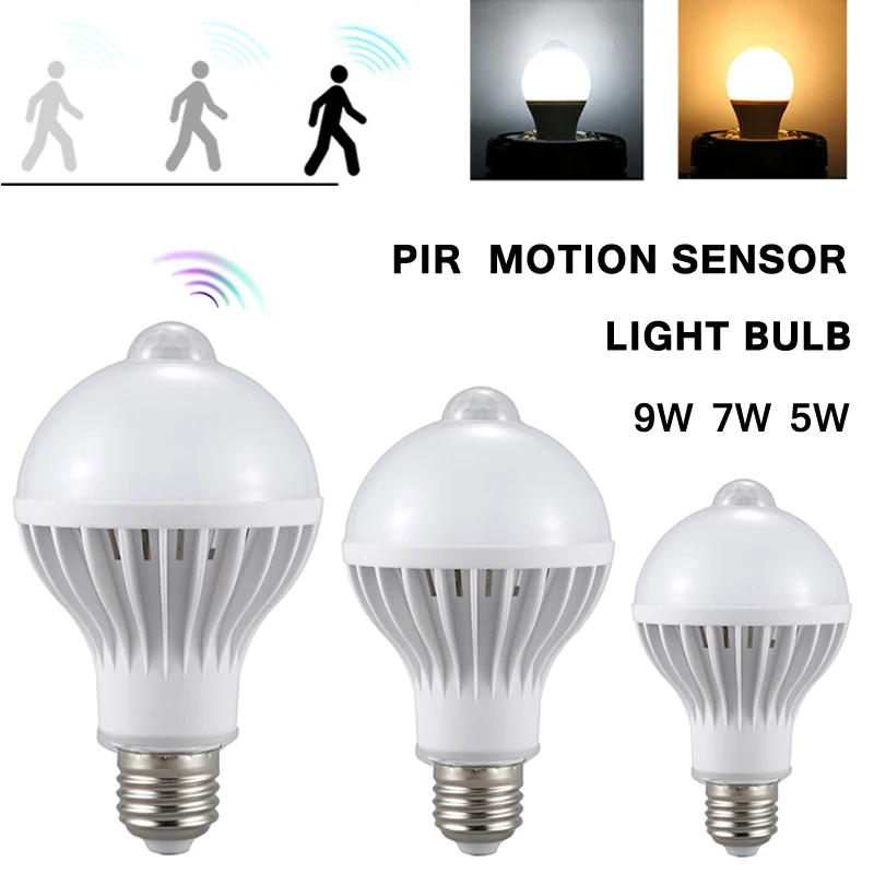 5 Вт 7 9 комнатный умный светильник лампа для туалета дома датчик движения PIR