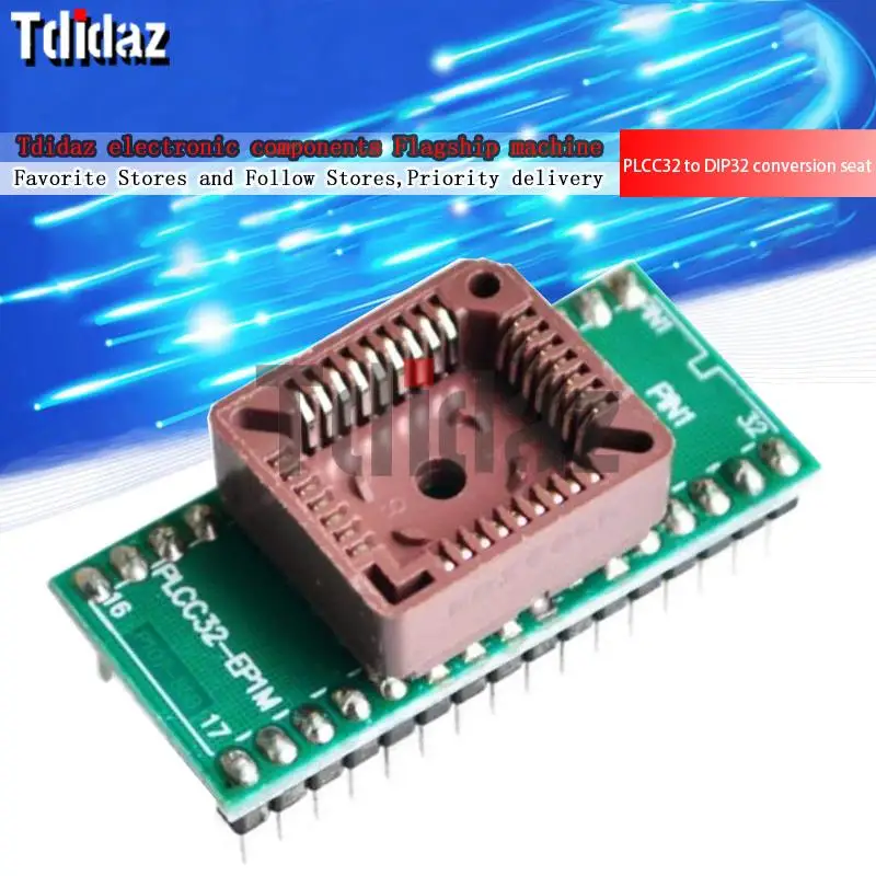 

PLCC32 to DIP32 USB Universal Programmer IC Adapter Tester Socket for TL866CS TL866A EZP2010 G540 SP300