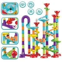 113935045 pieces set diy marble construction race track building blocks children maze ball roll toys christmas new year gifts