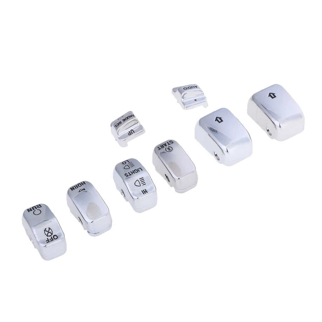 

8pcs Switch Housing Buttons Hand Control Switch Housing Buttons Caps For Harley 96-13