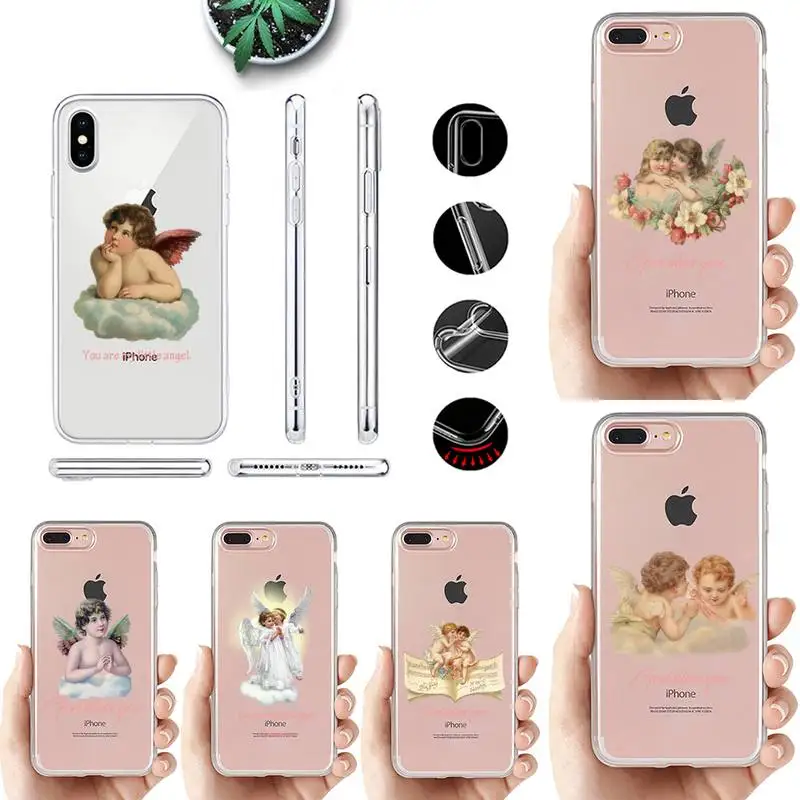 

oil painting little angel Phone Case for iPhone 11 12 13 mini pro XS MAX 8 7 6 6S Plus X 5S SE 2020 XR case