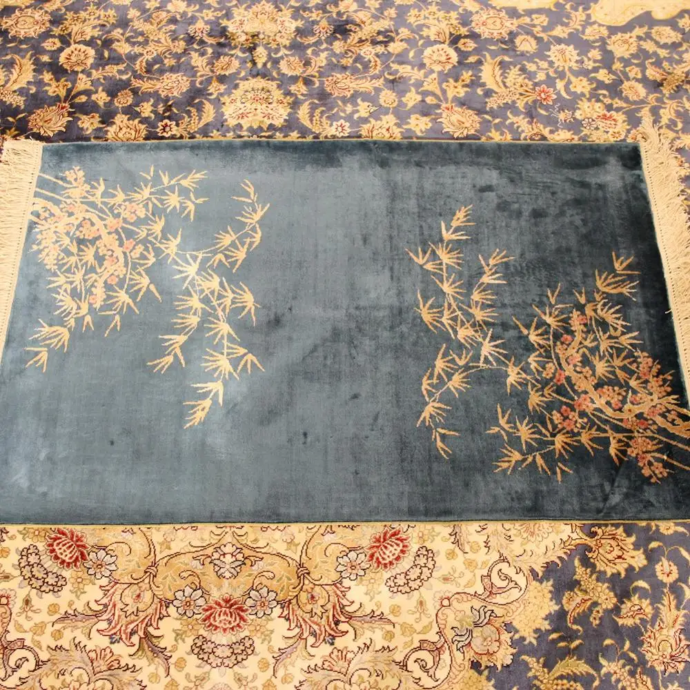 YILONG 2 'x 3' Синий Классический Ориент ручные узелковые ковры бамбуковые
