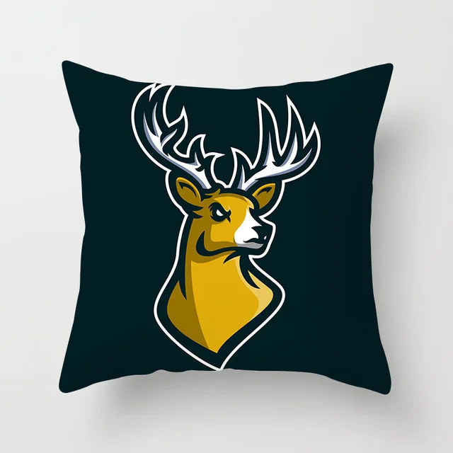

Christmas Deer Forest Print Pillow Case Animal Cushion Cover Sofa Car Chair Home Decoration Pillow Case Soft and Comfortable ..