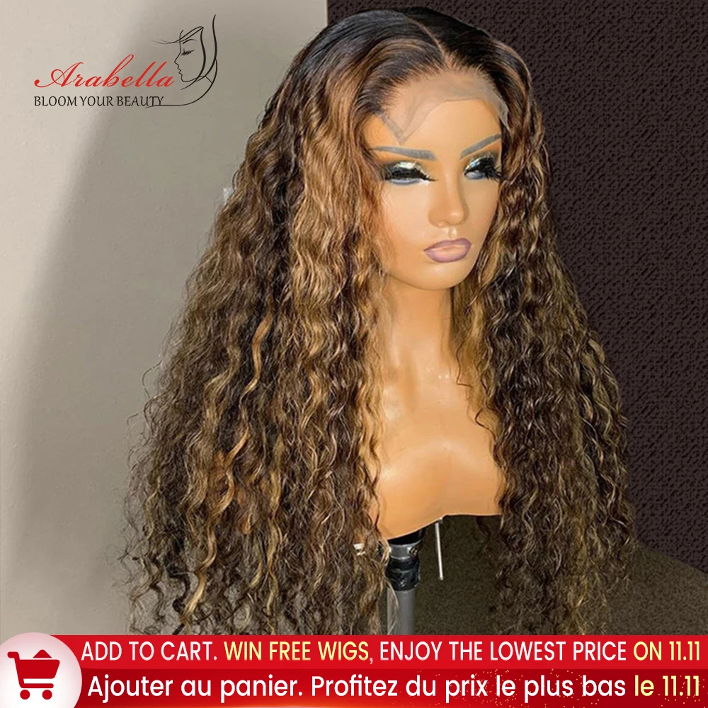 Deep Wave Closure Wig 100% Human Hair Wigs With Baby Hair Lace Frontal Wig Arabella Remy Lace Closure Wig Deep Curly