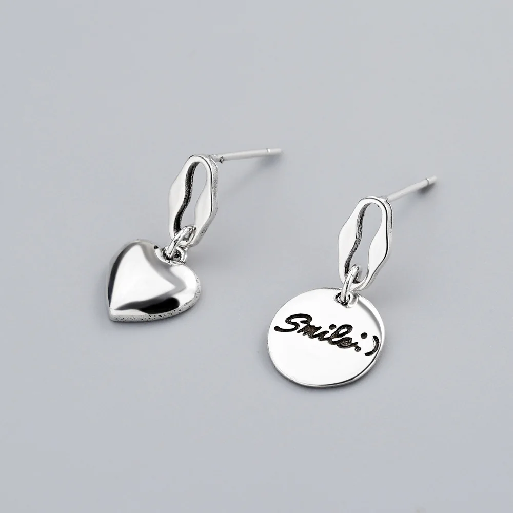 

925 Sterling Silver LOVE Heart Stud Earrings For Women Charm Round Drop Earrings Wedding Party Jewelry Female Girl Gift GaaBou