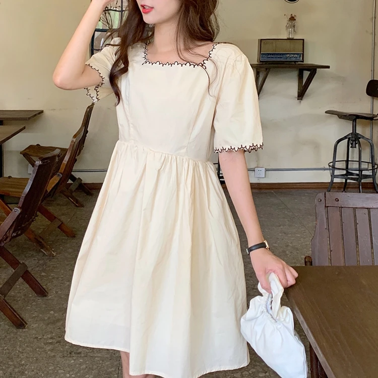 

College Style Short Sleeve Dress Small Fairy Lady Super Fairy Mori Sweet First Love Summer Design Sense Niche New Style Fashion