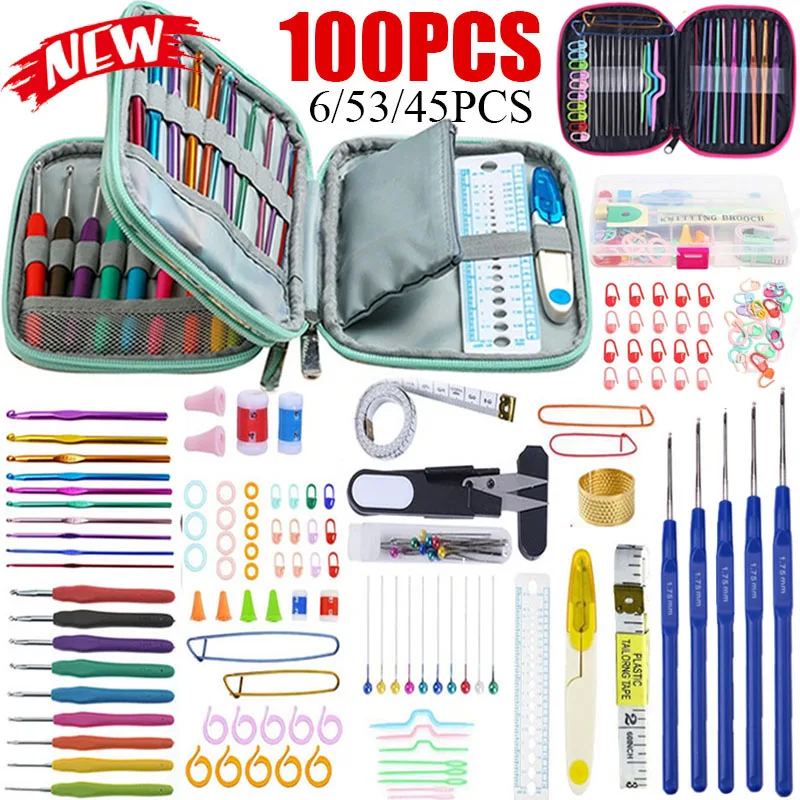 

Набор крючков для вязания, 6/45/53/100 шт.